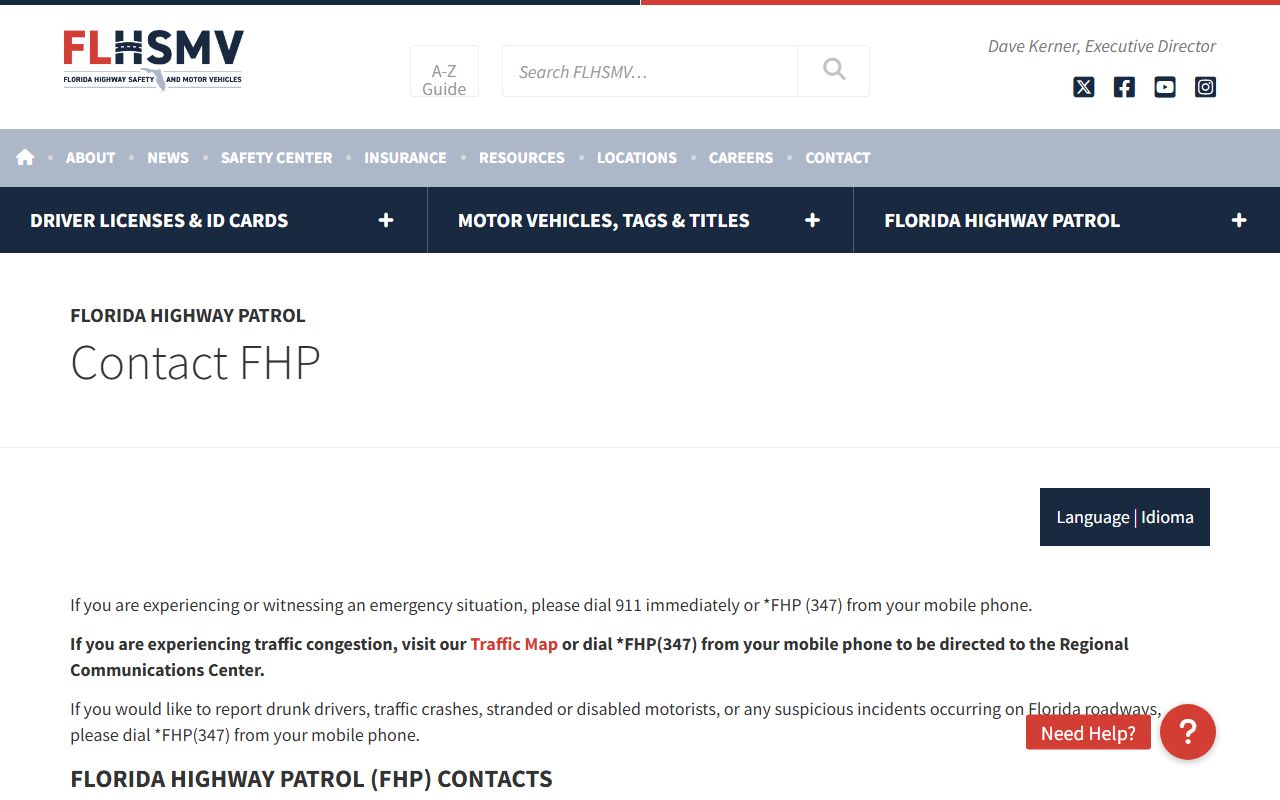Florida Highway Patrol contact information