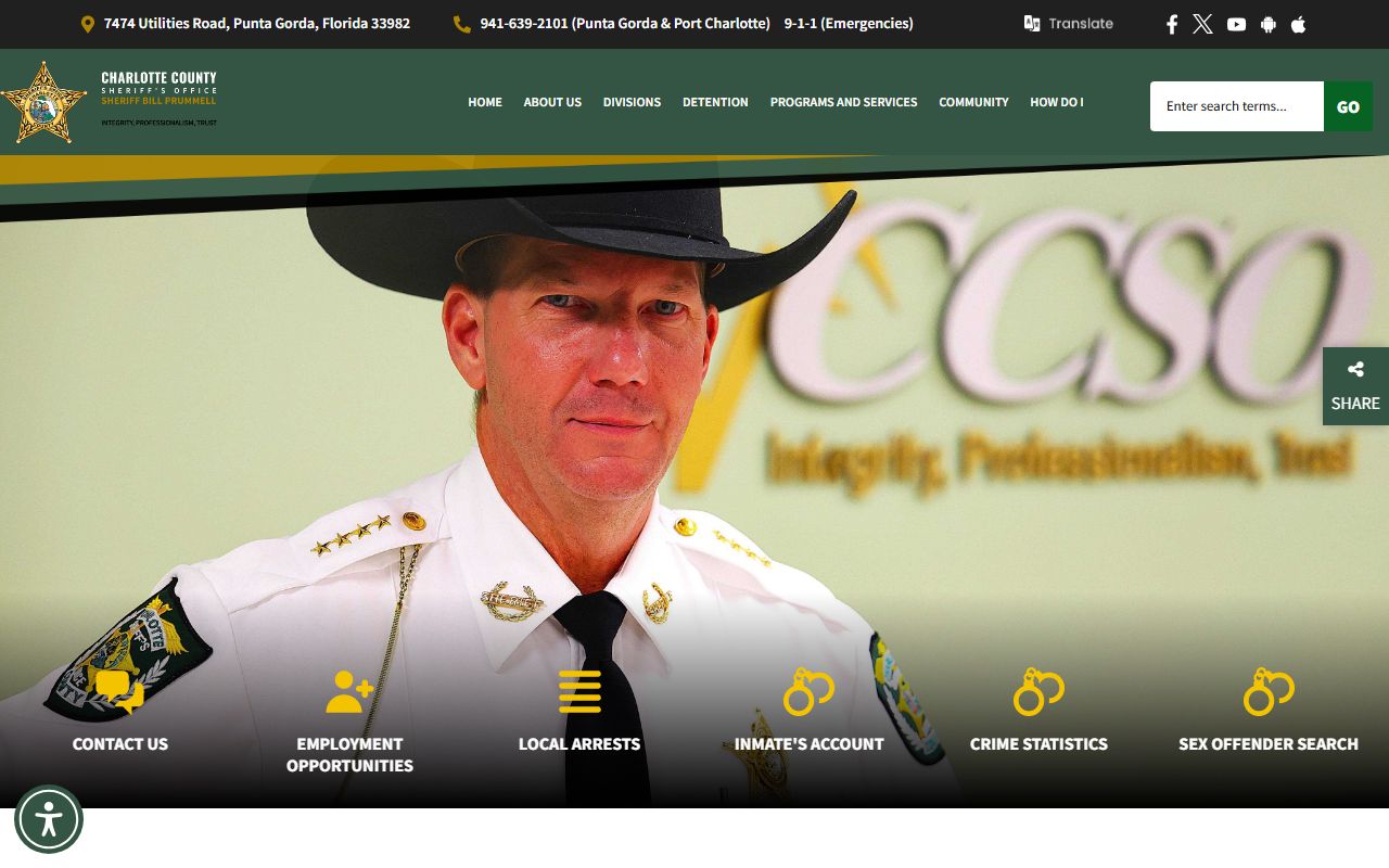 Charlotte County Sheriff's Office homepage