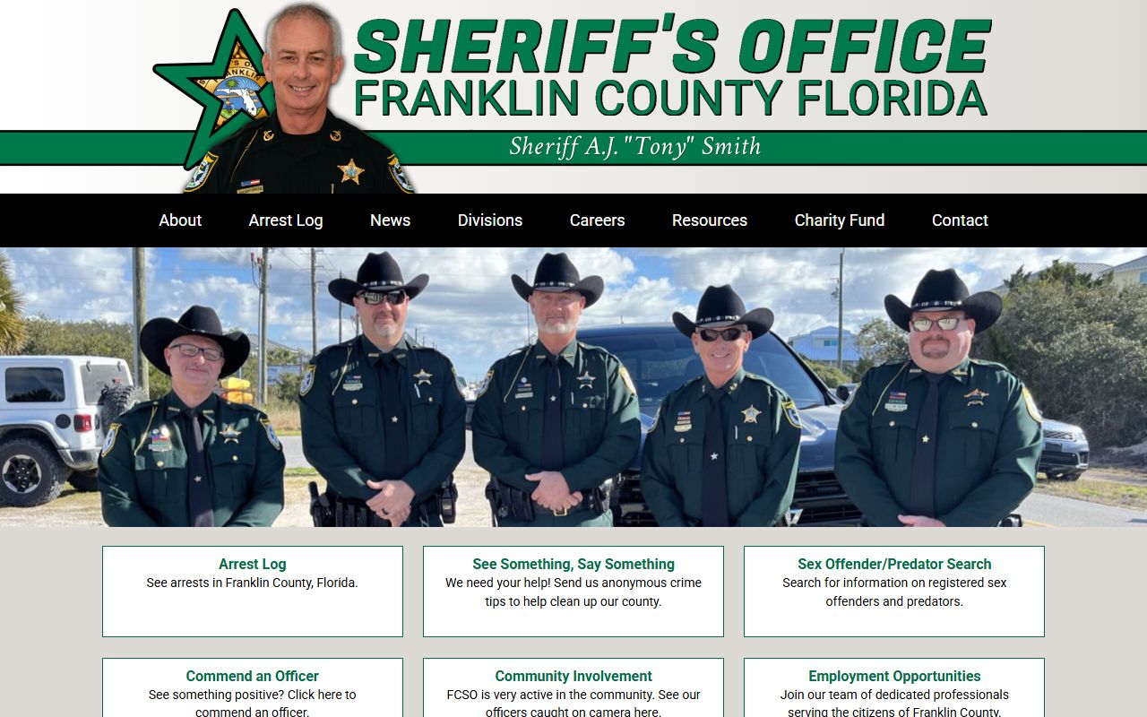 Franklin County Sheriff's Office official website homepage