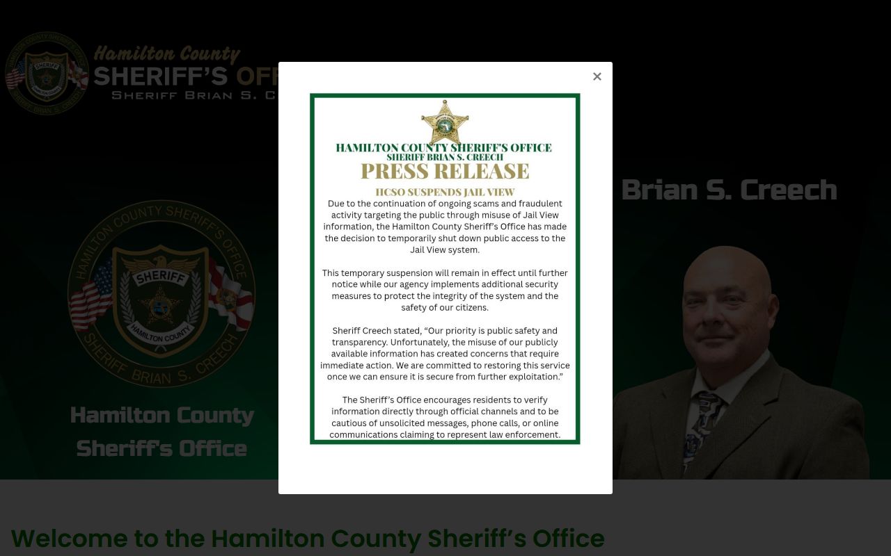 Hamilton County Sheriff's Office homepage
