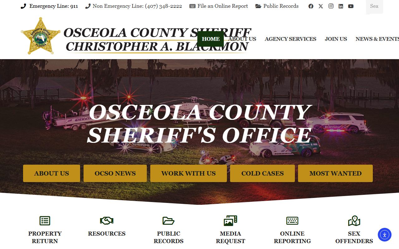 Osceola County Sheriff's Office website